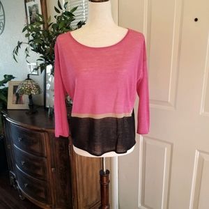 Ann Taylor Loft pink/black knit top